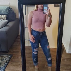 Forever 21 ribbed sleeveless turtleneck